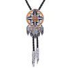 Navajo Bolo Cowboy Tie Feather Bolo Orange Bootlace