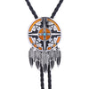 Navajo Bolo Cowboy Tie Feather Bolo Orange Bootlace