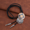 Navajo Bolo Cowboy Tie Feather Bolo Orange Bootlace