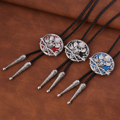 Skull Bolo Western Bolo Ties Cowboy Boloties Blue Tie