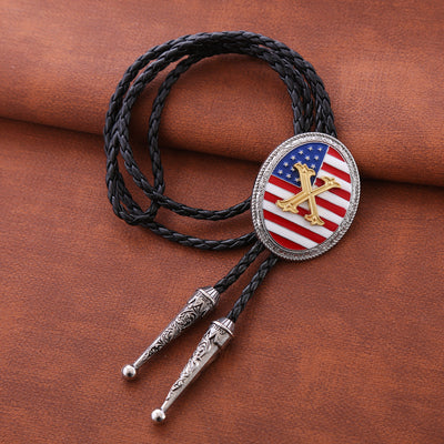 Alphabet X Bolo Tie Vintage National Flag Bolo Necktie