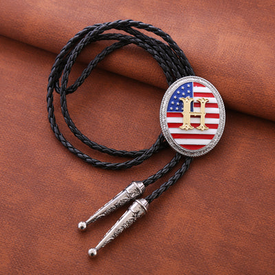 Alphabet H Bolo Tie Vintage Boloties National Flag Tie