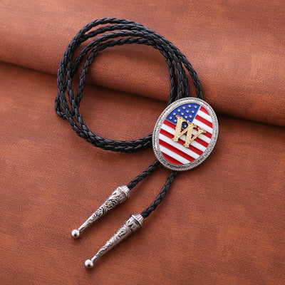 Alphabet W Bolo Tie Wedding National Flag bowler tie