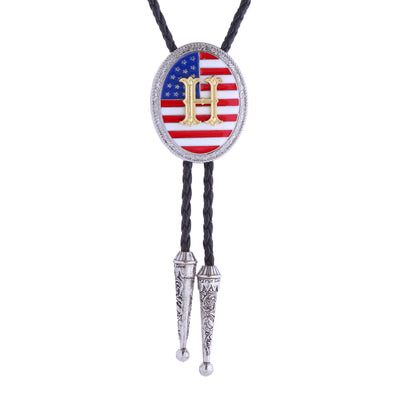 Alphabet H Bolo Tie Vintage Boloties National Flag Tie