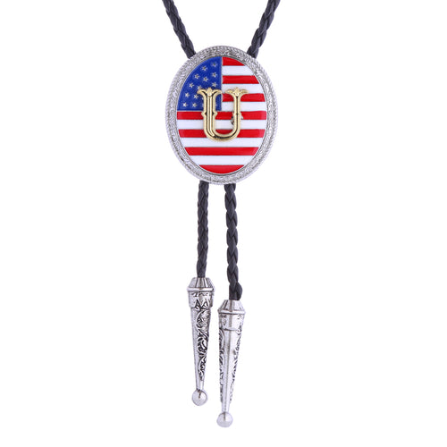 Alphabet U Bolo Tie Fashion Tie National Flag Necklace