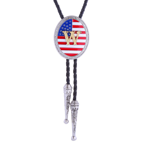 Alphabet W Bolo Tie Wedding National Flag bowler tie