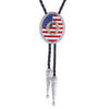 Alphabet O Bolo Tie American National Flag Necklace