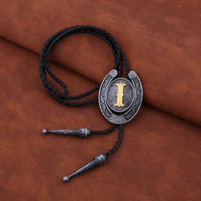 Horseshoe Bolo Tie Alphabet I Bolo Tie Men's Western Bolo