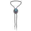 Bolo Tie Turquoise Feather Tie Cowboy Neck Tie Blue