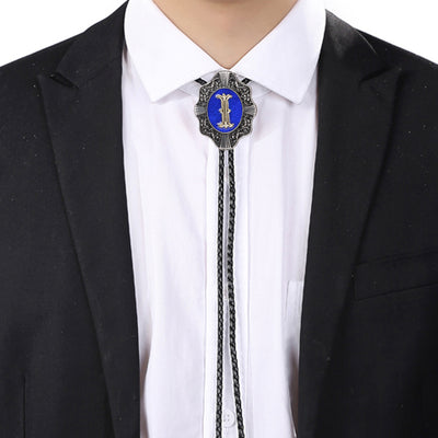 Alphabet I Bolo Tie Cool bootlace tie Western Tie Blue