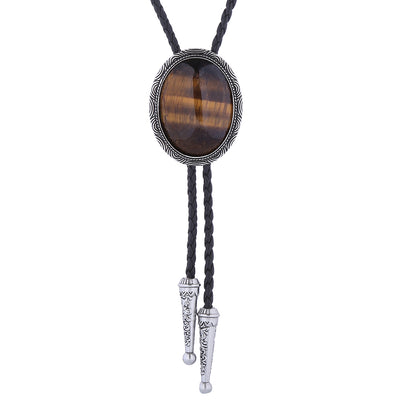 Men's Bolo Formal Tie Brown Tiger’s Eye stone Boloties