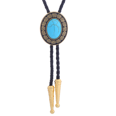 Blue Turquoise Bolo Vintage Tie Bootlace Tie Women Bolo