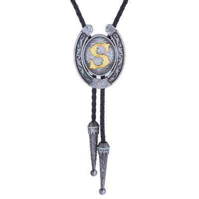 Horseshoe Bolo Tie Alphabet S Formal Tie Western Bolo