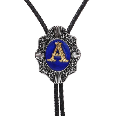 Alphabet A Bolo Tie Boloties Mens Bolo Tie Blue Tie