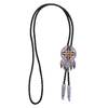 Navajo Bolo Cowboy Tie Feather Bolo Orange Bootlace