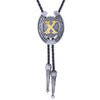 Horseshoe Bolo Tie Alphabet X Bootlace Men's Western Tie