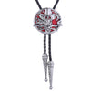 Skull Bolo Tie Mens Western Bolo Tie Cowboy Red Bolo