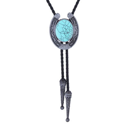 Horseshoe Bolo Tie Turquoise Mens Bolo Tie For Wedding