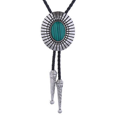 Silver Bolo Green Tie Malachite Bolo Navajo Bolo Tie