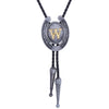 Horseshoe Bolo Tie Alphabet W Bowler Vintage Western Tie
