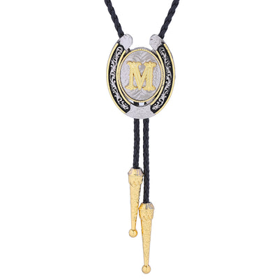 Horseshoe Bolo Tie Alphabet M Bolo Tie Mens Bolo Tie