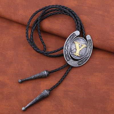 Horseshoe Bolo Tie Alphabet Y Necktie Men Western Tie