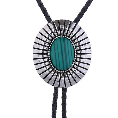 Silver Bolo Green Tie Malachite Bolo Navajo Bolo Tie