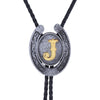 Horseshoe Bolo Tie Alphabet J Suit Bolo Men's Western Tie