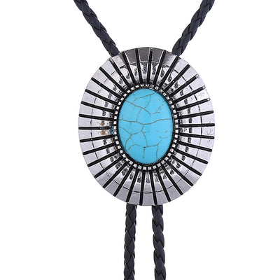 Blue Bolo Necklace Men's Turquoise Bolo Tie Goth Bolo