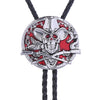 Skull Bolo Tie Mens Western Bolo Tie Cowboy Red Bolo