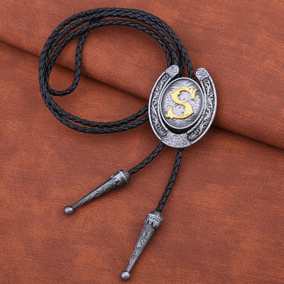 Horseshoe Bolo Tie Alphabet S Formal Tie Western Bolo