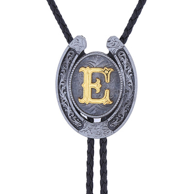 Horseshoe Bolo Tie Alphabet E Bowlow Tie Mens Bolo