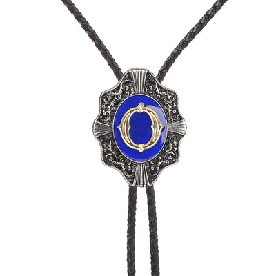 Alphabet O Bolo Tie Suit Bolo Tie Formal Tie Blue Necklace