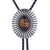 Brown Stone Bolo Tie Silver Necklace Tiger's Eye Bolotie