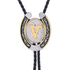 Horseshoe Bolo Tie Alphabet V Bolo Necklace Unique Tie