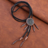 Dreamcatcher Style Stone Bolo Ties Black bowler tie