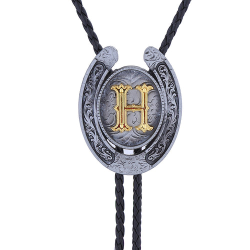 Horseshoe Bolo Tie Alphabet H Bolo Tie Fashion Men's Bolo