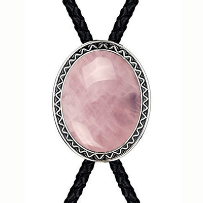 Women's Pink Bolo Tie Necklace Crystal Bolo Tie Necklace