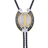 Horseshoe Bolo Tie Alphabet I Bolo Tie Silver bootlace tie