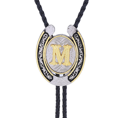 Horseshoe Bolo Tie Alphabet M Bolo Tie Mens Bolo Tie