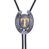 Horseshoe Bolo Tie Alphabet T Bowlow Men Western Tie