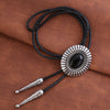 Stone Bolo Silver Bolo Necklace Men's Black Agate Bolo