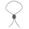 Brown Stone Bolo Tie Silver Necklace Tiger's Eye Bolotie