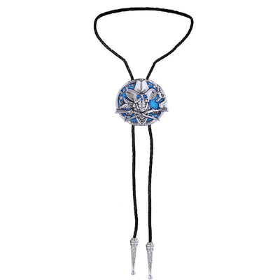 Skull Bolo Western Bolo Ties Cowboy Boloties Blue Tie