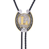 Western Horseshoe Bolo Tie Alphabet L Tie Handmade Bolo