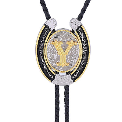 Horseshoe Bolo Tie Alphabet Y Formal Western Tie