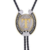 Horseshoe Bolo Tie Alphabet T Bootlace Tie Cool Necklace