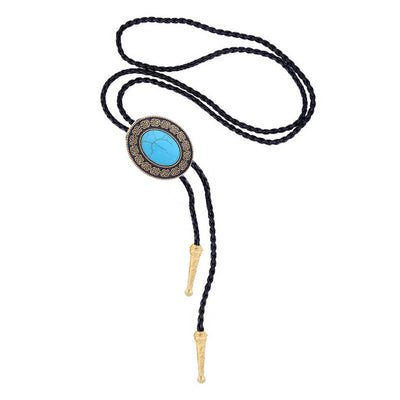 Blue Turquoise Bolo Vintage Tie Bootlace Tie Women Bolo