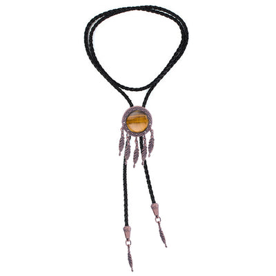 Dreamcatcher Style Tiger's Eye Bolo Suit Brown Tie