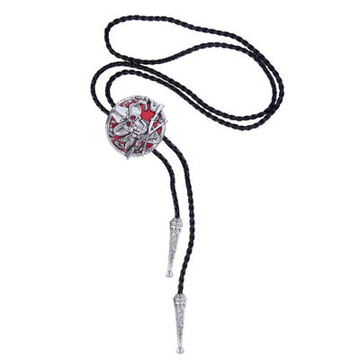 Skull Bolo Tie Mens Western Bolo Tie Cowboy Red Bolo